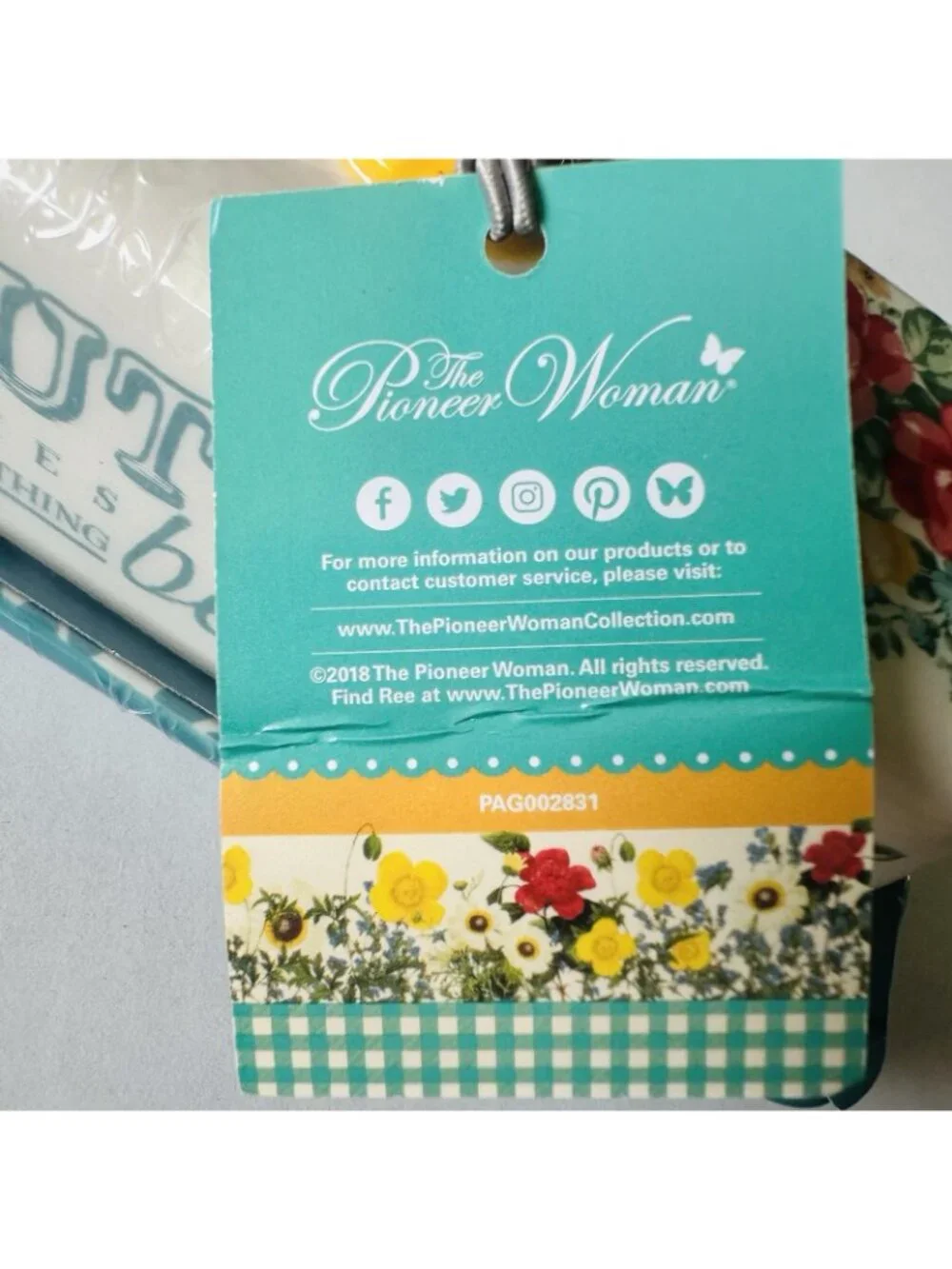 Pioneer Woman Butter Dish 2016 ~ VINTAGE FLORAL ~ Multicolored Covered Stoneware